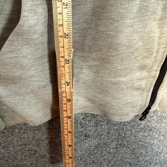 Nike Tech Sweatshirt Mens Medium Gray Full Zip Tech Fleece Swoosh Stretch Flaw - Picture 8 of 12